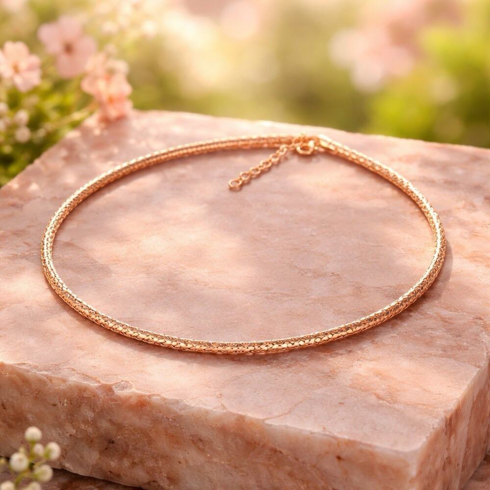 14k Rose Gold Byzantine Choker 5.12 Grams of gold